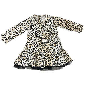 Petit Lem Baby Girl Leopard Print Dress Ruffle Front Tulle Skirt Size 6M
